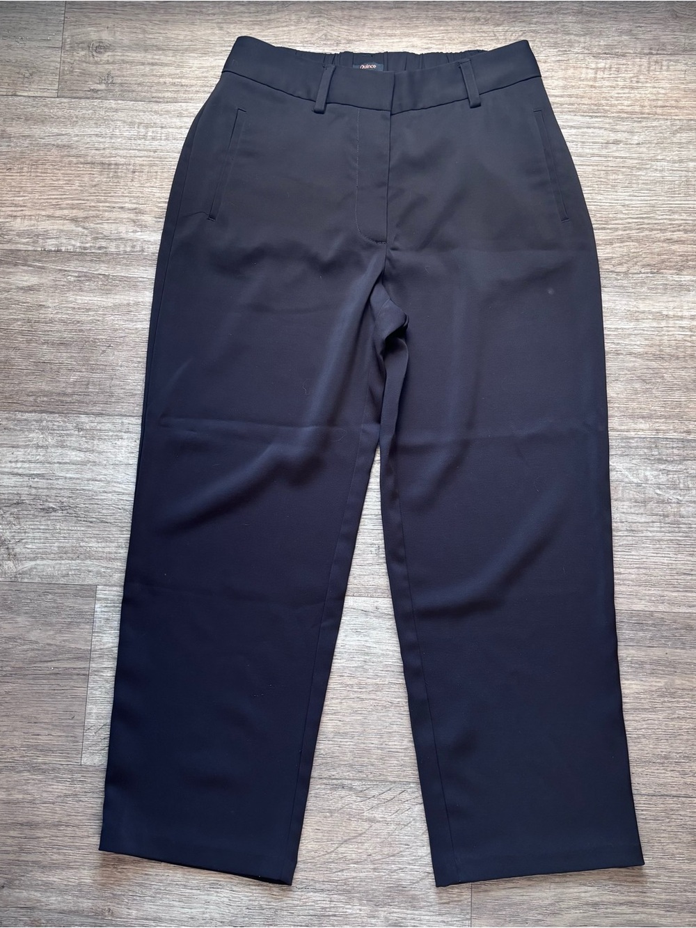 Quince Black Elastic Back Wide Leg Trousers Dress Pants Office Business Casual